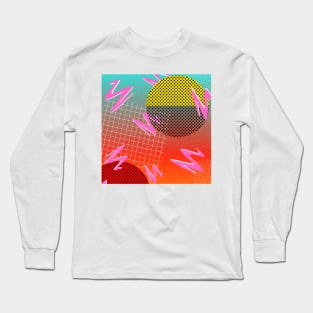Memphis Style Inspired Pattern Long Sleeve T-Shirt